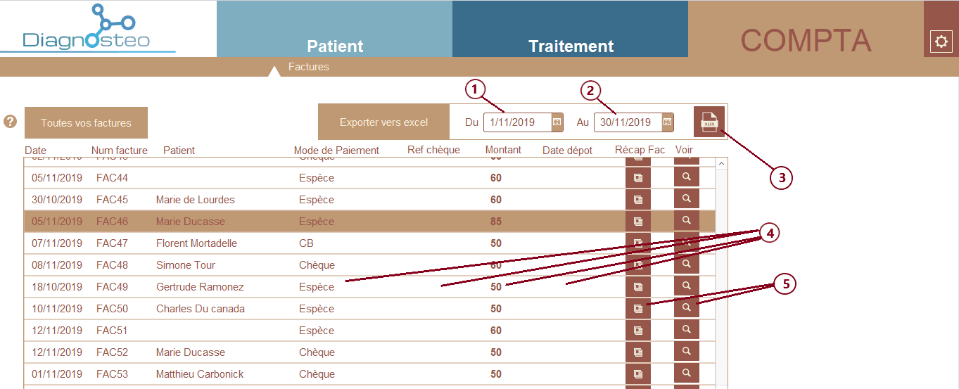 Compta - logiciel diagnosteo 