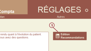 Accès aux recommandations via réglages courrier