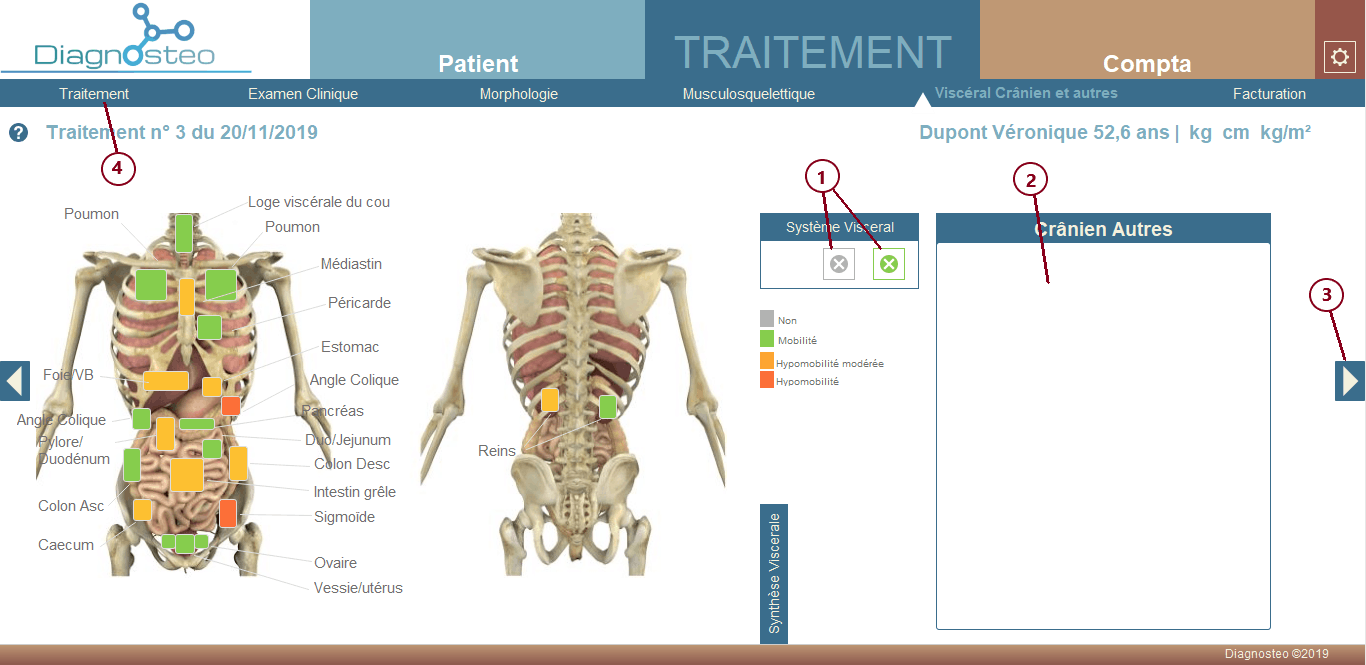 Onglet traitement de la page traitement